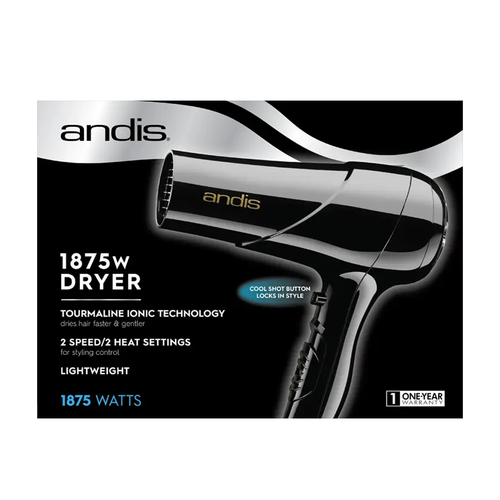 ANDIS 1875 Dryer Black Tour Ionic Dryer D1.webp