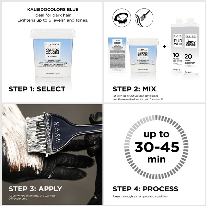 Clairol Kaleidocolors Lightner 8oz Blue Detail 2.webp