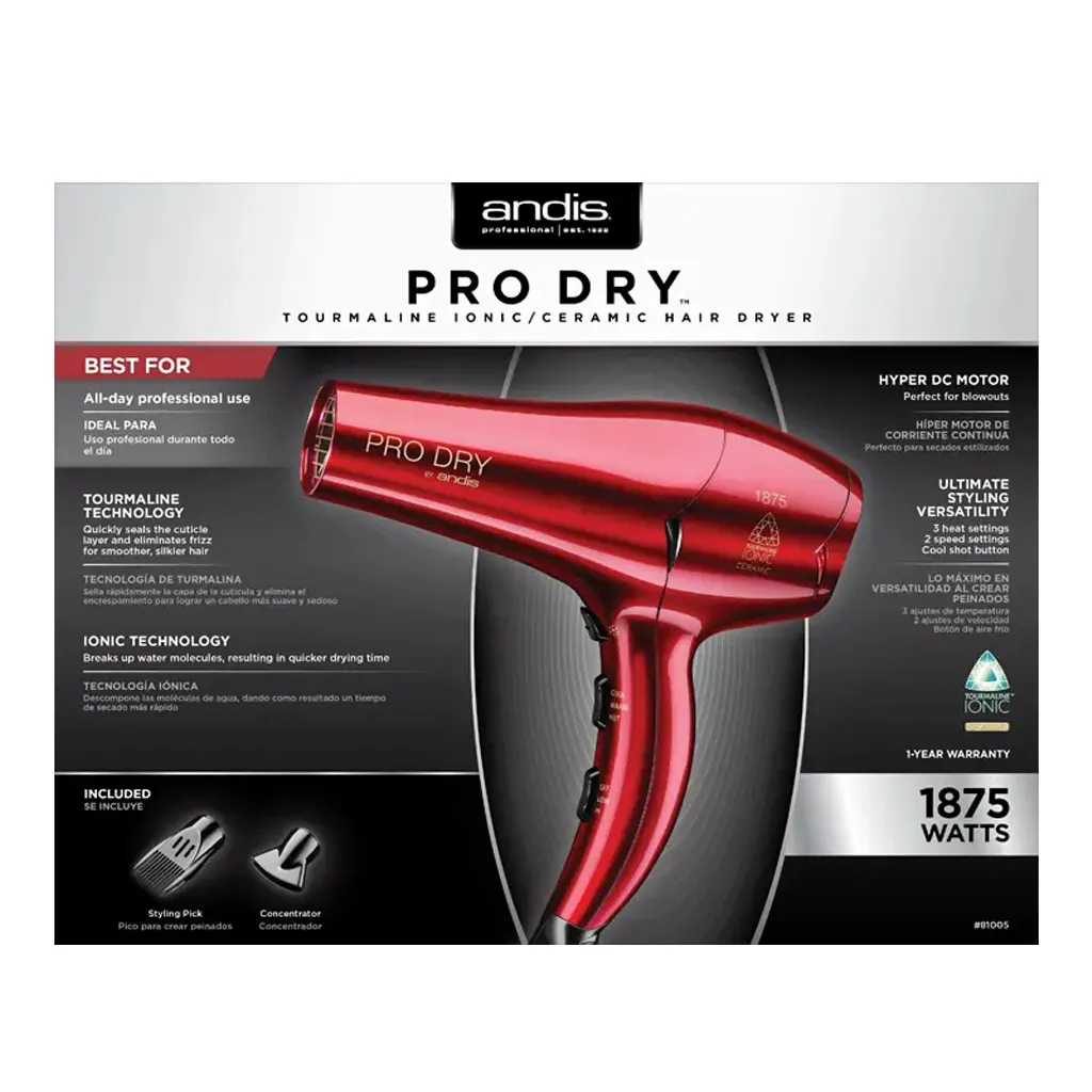 [ADS0027] ANDIS Pro Dry Tourmaline Ionic/Ceramic Dryer 81005