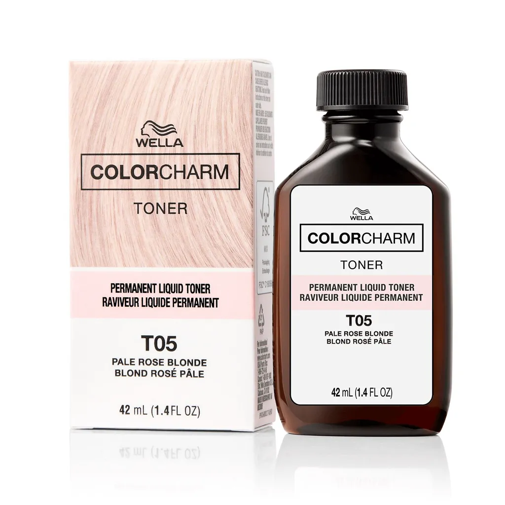 [WLA0081] WELLA Color Charm Permanent Liquid Toner(1.42 oz) (T05 Pale Rose Blonde)