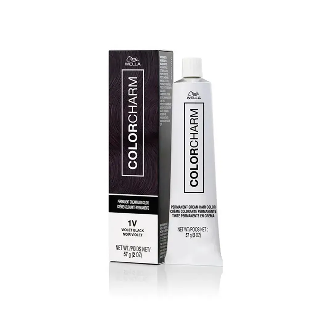 [WLA0093] Wella Color Charm Permanent Cream Hair Color 2oz (1V (Violet Black))