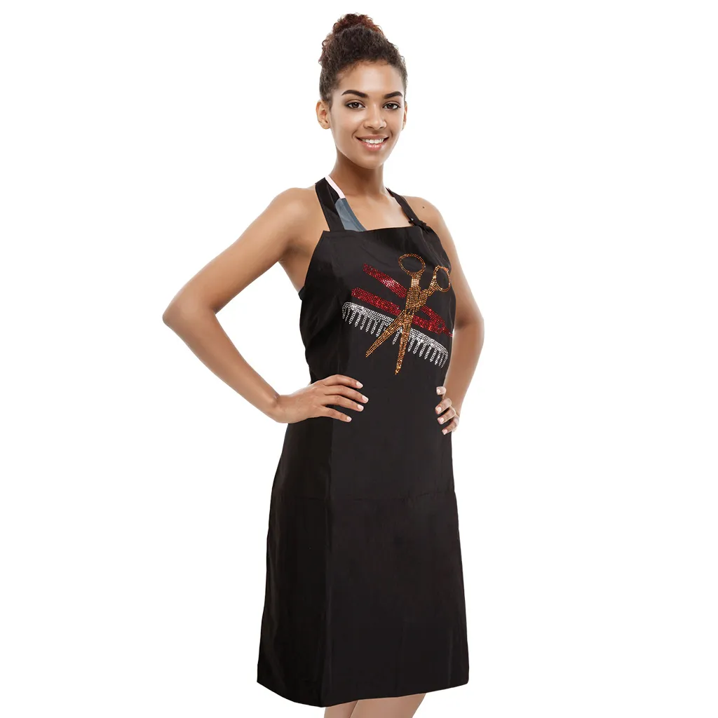 [LIZ0005] Liz Apron AF1-IRON on Grooners Rhinestone #LIZ98862-BLACK-pc