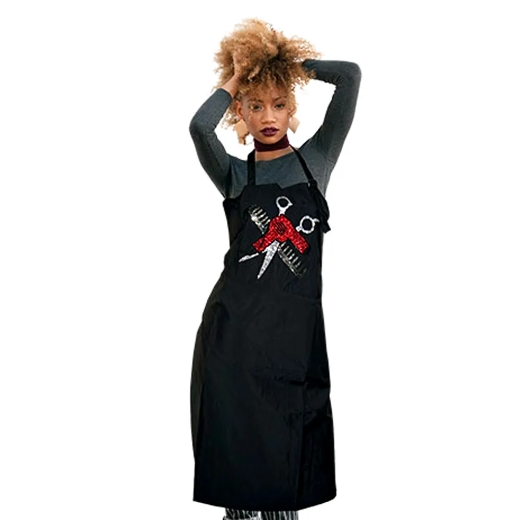 [LIZ0008] Liz Apron DRYER on Grooners Rhinestone #LIZ98865-BLACK-pc