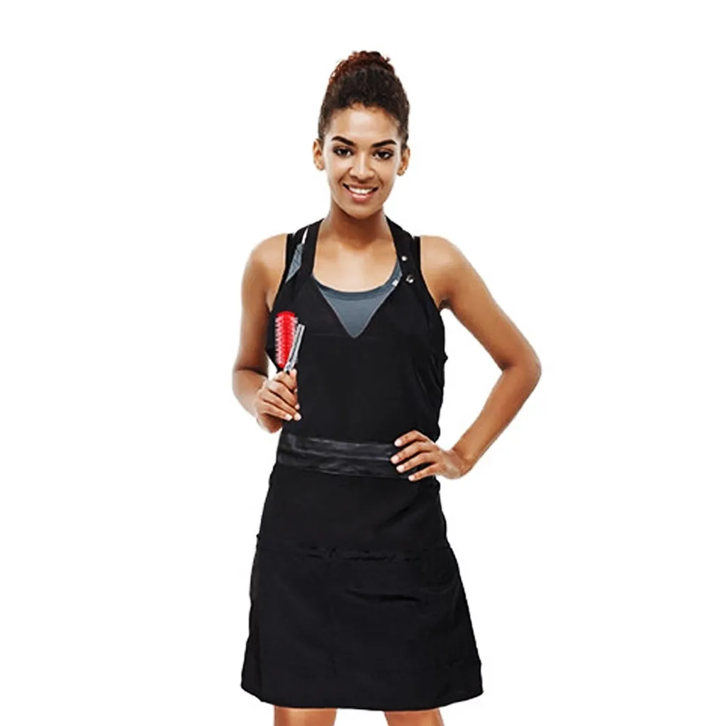 [LIZ0017] Liz Apron V-line #LIZ99365-Black-Small