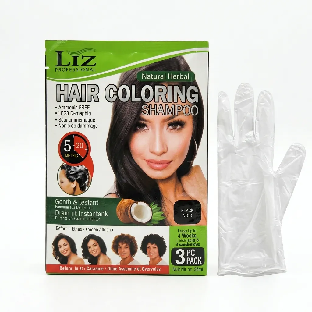 LIZ Hair Coloring Shampoo, Black, 25ml